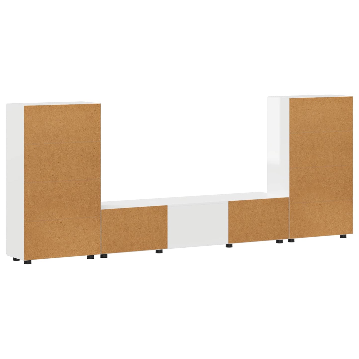 Set mobile TV FLORIN 3 pcs Bianco Lucido Legno multistrato
