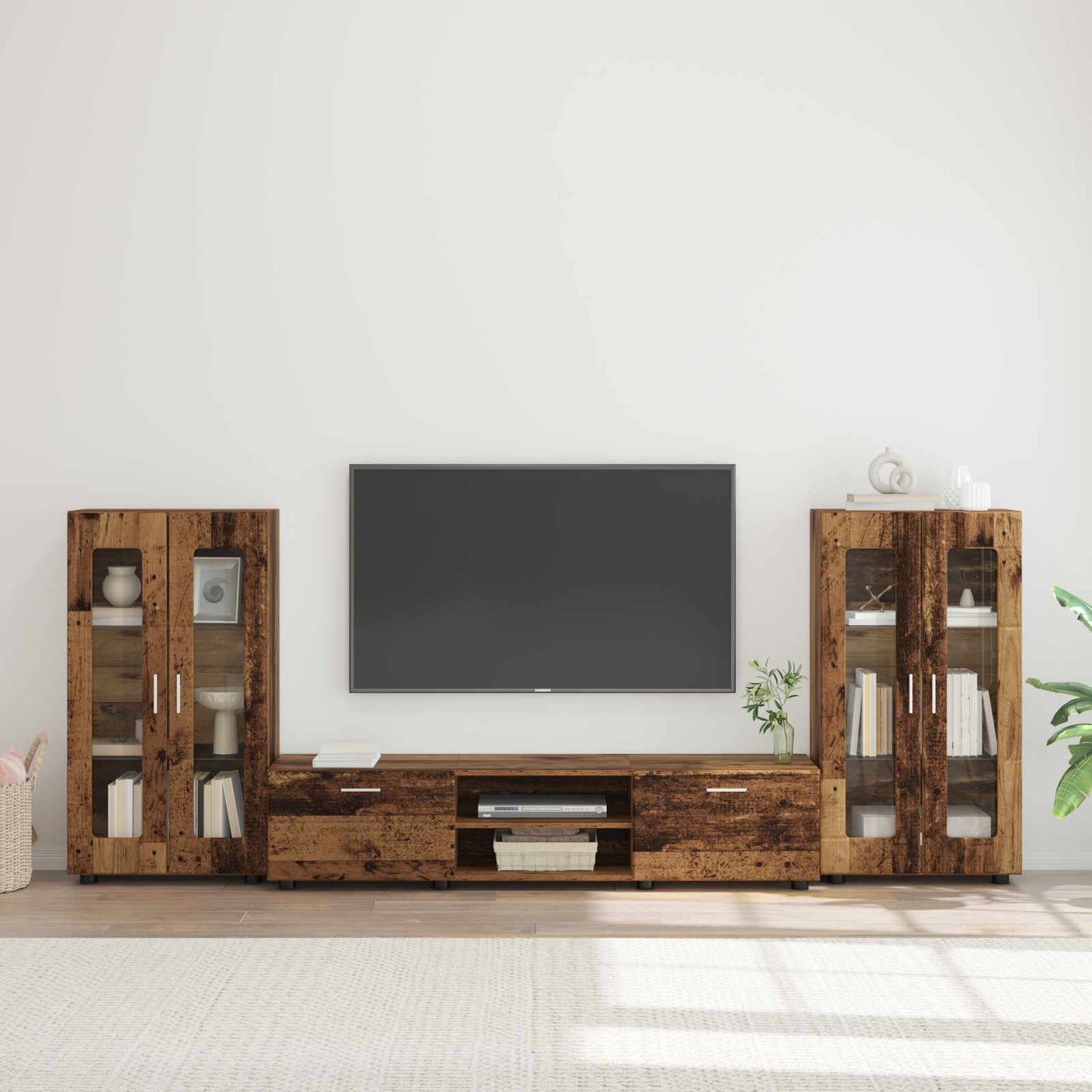 Set mobile TV FLORIN 3 pcs Legno vecchio Legno multistrato | homemem39