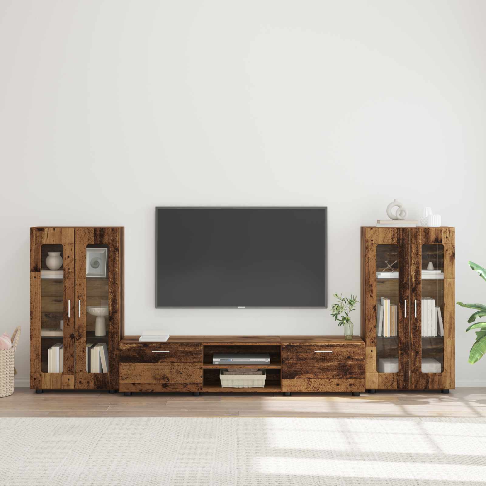 Set mobile TV FLORIN 3 pcs Legno vecchio Legno multistrato | homemem39