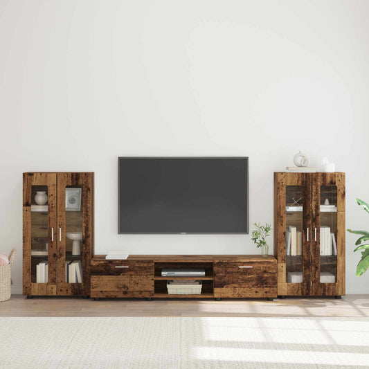Set mobile TV FLORIN 3 pcs Legno vecchio Legno multistrato | homemem39