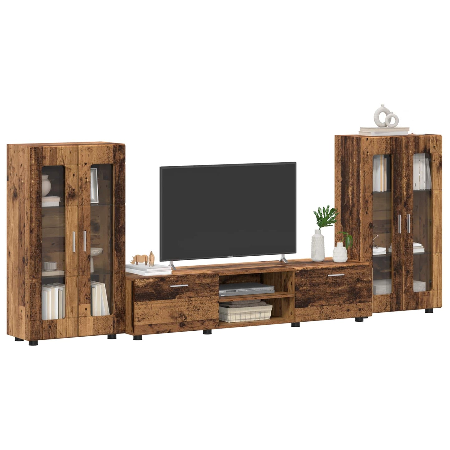 Set mobile TV FLORIN 3 pcs Legno vecchio Legno multistrato | homemem39