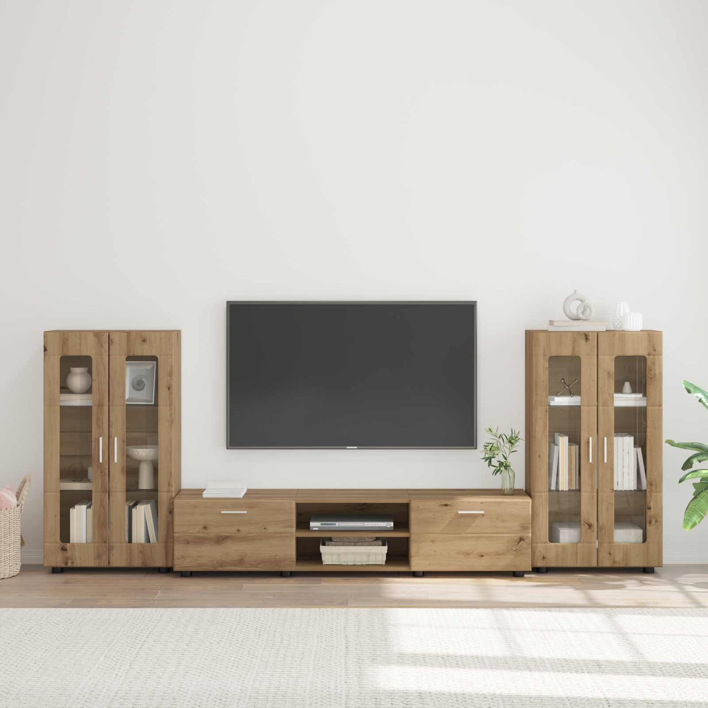 Set mobile TV FLORIN 3 pcs Rovere artigianale Legno multistrato | homemem39