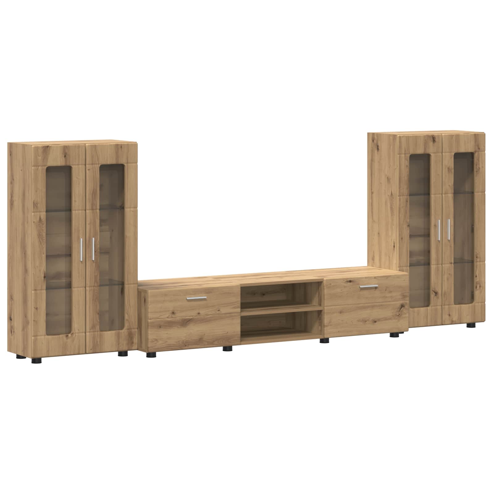 Set mobile TV FLORIN 3 pcs Rovere artigianale Legno multistrato | homemem39