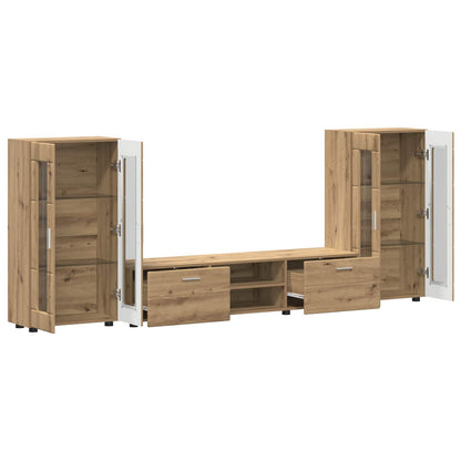 Set mobile TV FLORIN 3 pcs Rovere artigianale Legno multistrato | homemem39