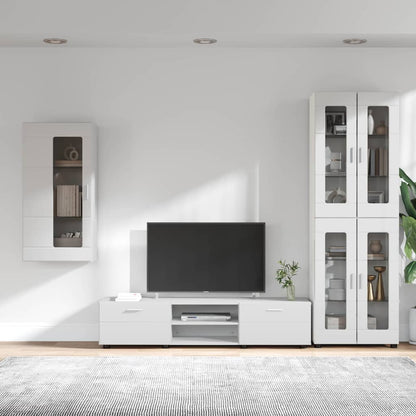 Set mobile TV con cassetto con porta Bianco Legno multistrato