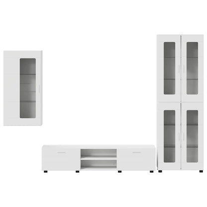 Set mobile TV con porta FLORIN 3 pcs Bianco Legno multistrato
