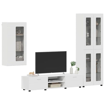 Set mobile TV con cassetto con porta Bianco Legno multistrato