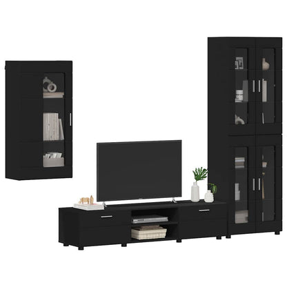 Set mobile TV con cassetto FLORIN 3 pcs Nero Legno multistrato