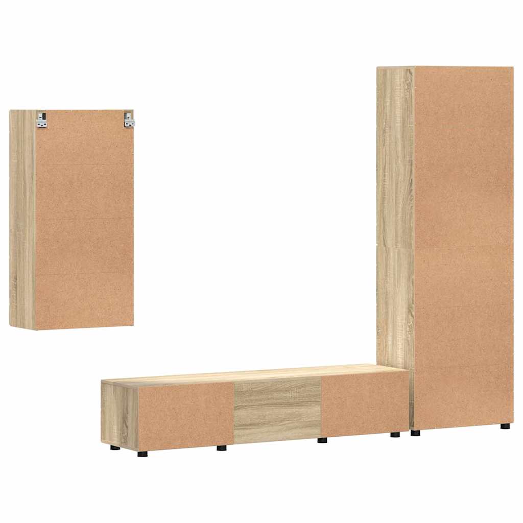 Set mobile TV con cassetto Rovere Sonoma Legno multistrato