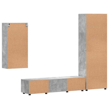 Set mobile TV FLORIN 3 pcs Grigio cemento Legno multistrato