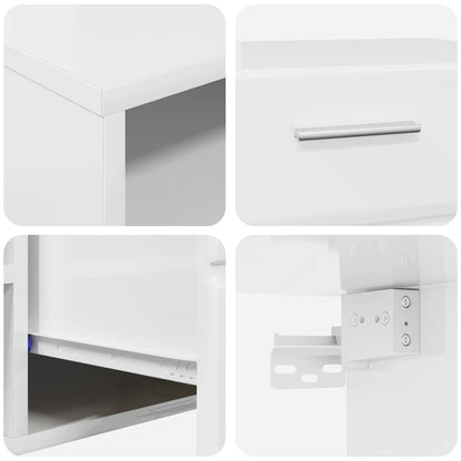 Set mobile TV FLORIN 3 pcs Bianco Lucido Legno multistrato
