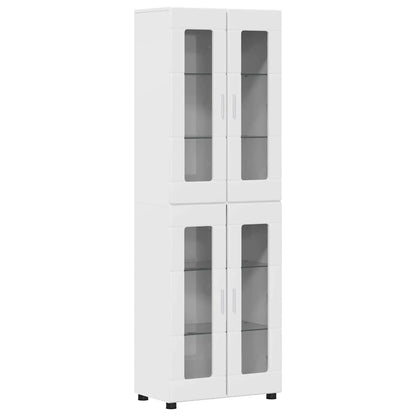 Set mobile TV FLORIN 3 pcs Bianco Lucido Legno multistrato