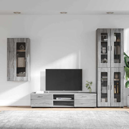 Set mobile TV con cassetto Grigio Sonoma Legno multistrato