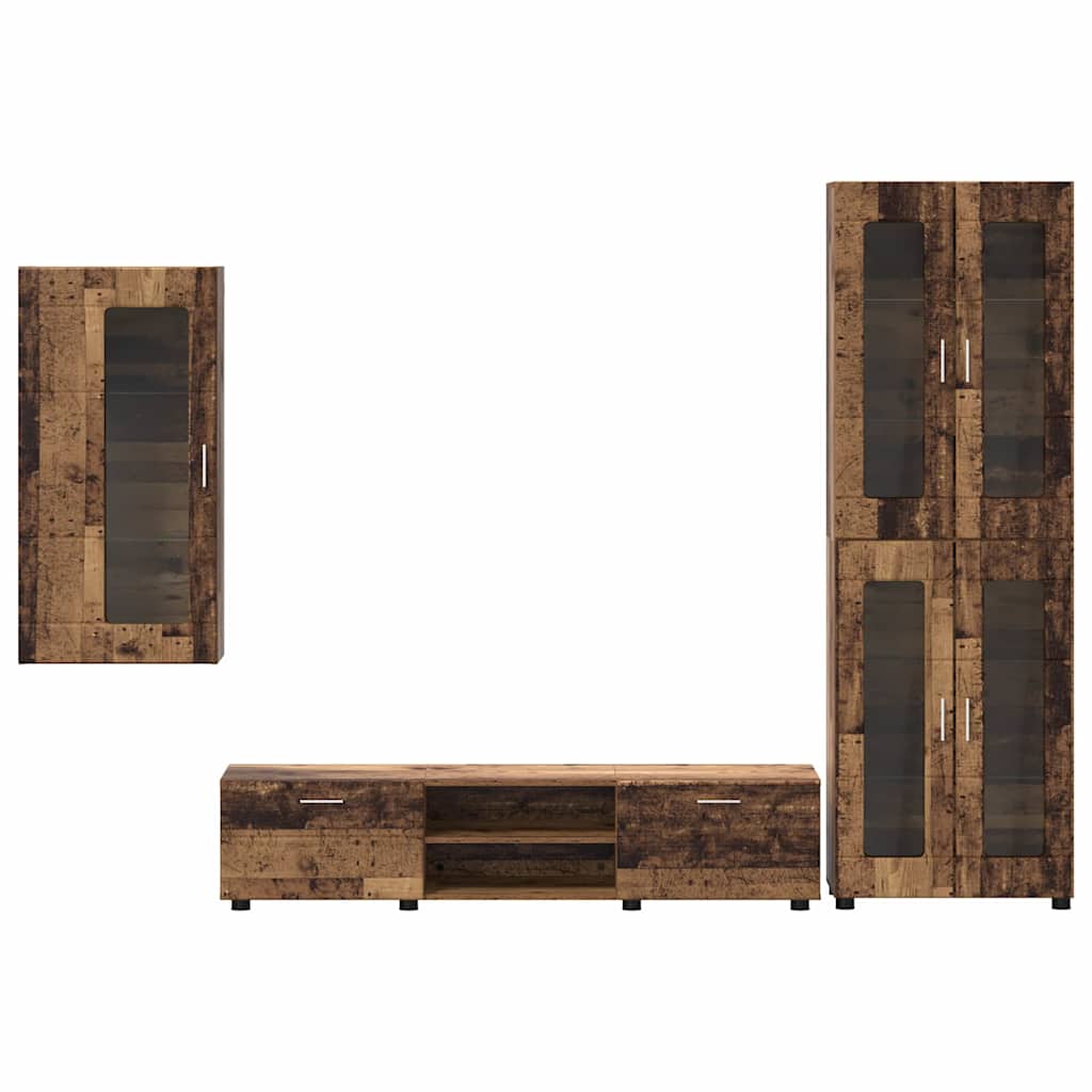 Set mobile TV con cassetto Legno vecchio Legno multistrato