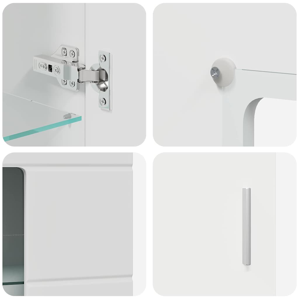 Set mobile TV con porta FLORIN 3 pcs Bianco Legno multistrato
