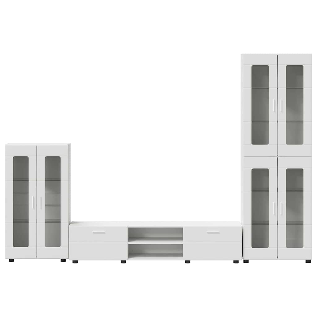 Set mobile TV con porta FLORIN 3 pcs Bianco Legno multistrato