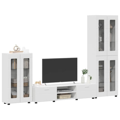 Set mobile TV con porta FLORIN 3 pcs Bianco Legno multistrato