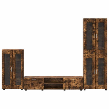 Set mobile TV con cassetto Rovere fumé Legno multistrato