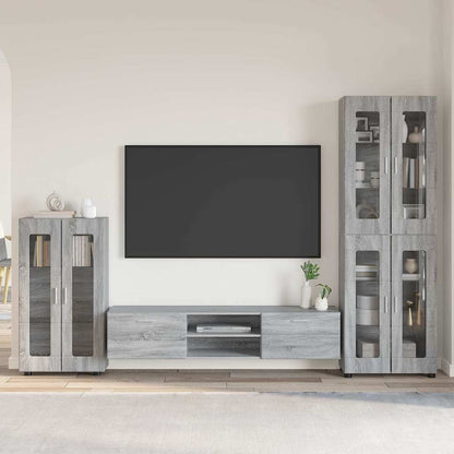 Set mobile TV con cassetto Grigio Sonoma Legno multistrato
