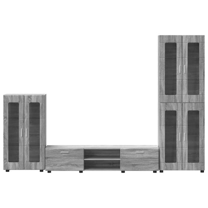 Set mobile TV con cassetto Grigio Sonoma Legno multistrato