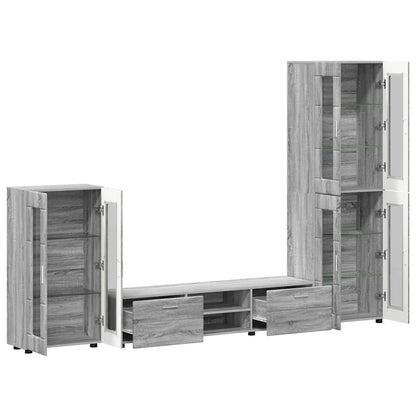 Set mobile TV FLORIN 3 pcs Grigio Sonoma Legno multistrato