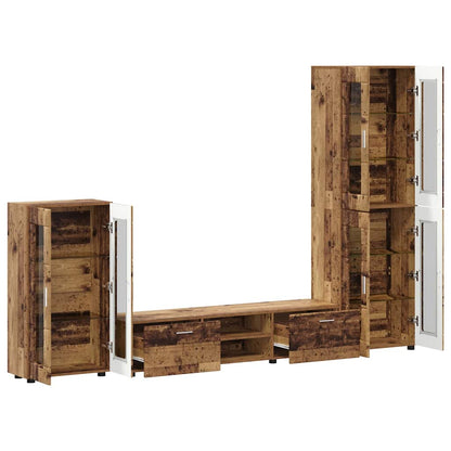 Set mobile TV con cassetto Legno vecchio Legno multistrato