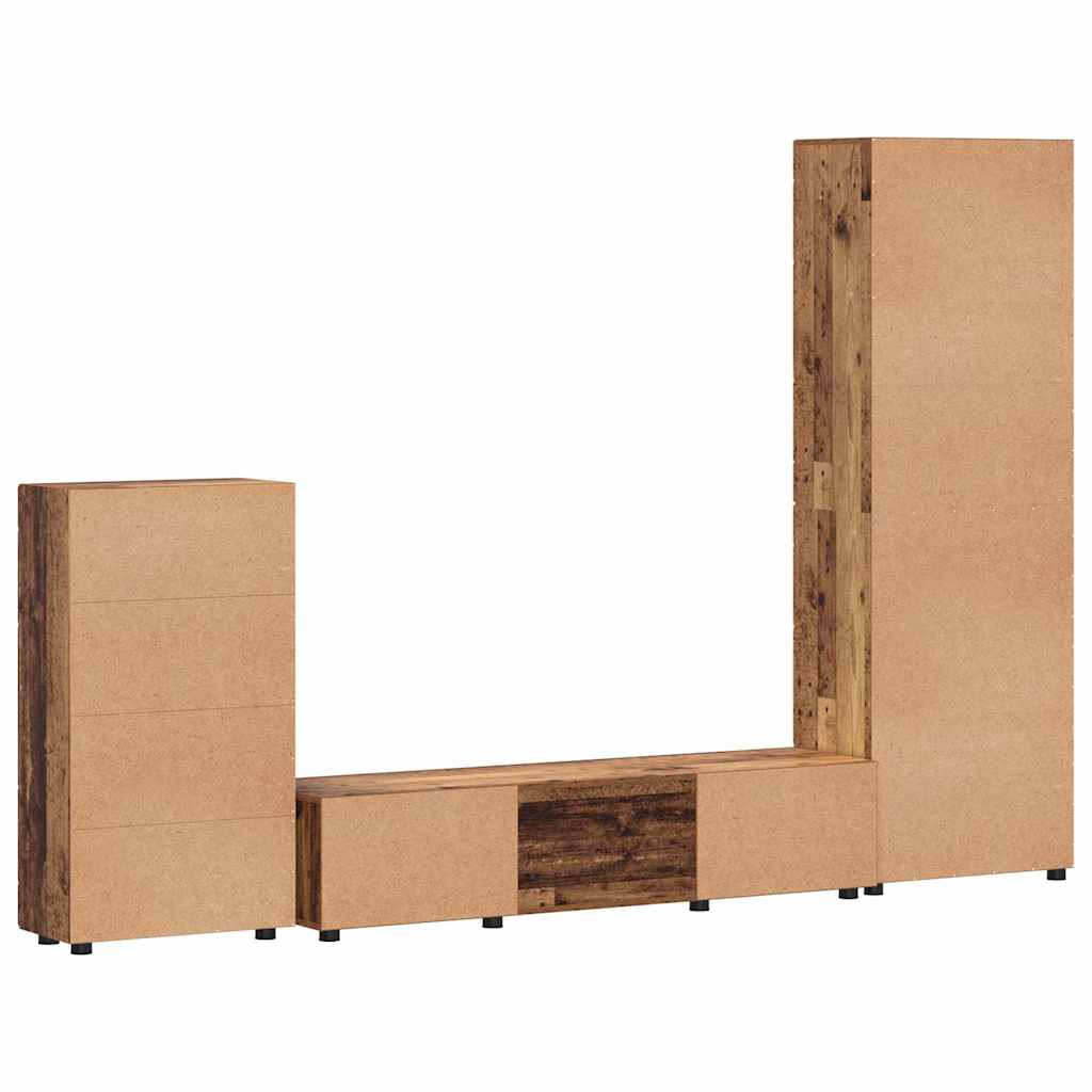 Set mobile TV con cassetto Legno vecchio Legno multistrato