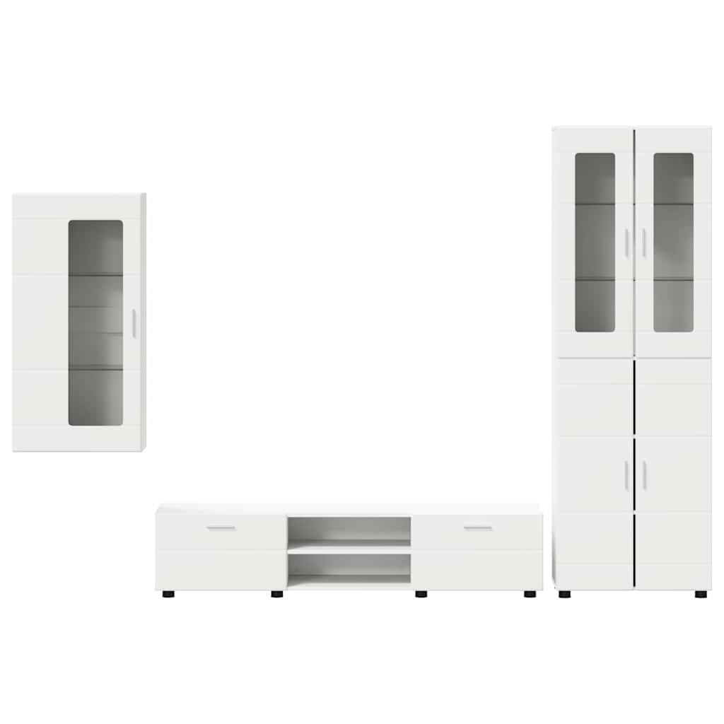 Set mobile TV con cassetto con porta Bianco Legno multistrato