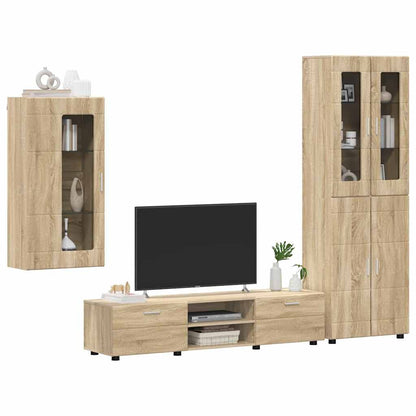 Set mobile TV con cassetto Rovere Sonoma Legno multistrato