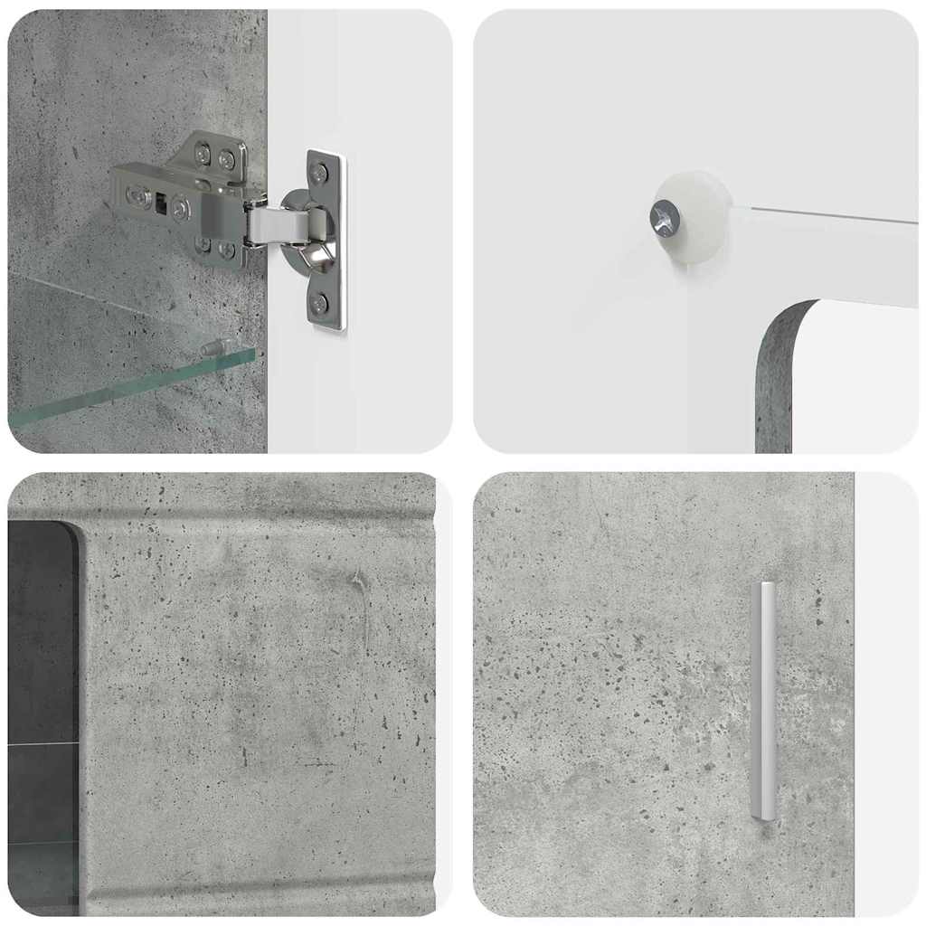 Set mobile TV FLORIN 3 pcs Grigio cemento Legno multistrato