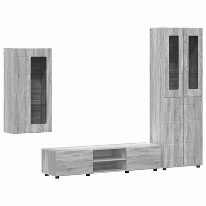 Set mobile TV con cassetto Grigio Sonoma Legno multistrato