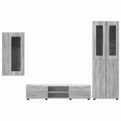 Set mobile TV con cassetto Grigio Sonoma Legno multistrato