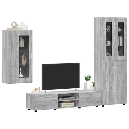 Set mobile TV con cassetto Grigio Sonoma Legno multistrato