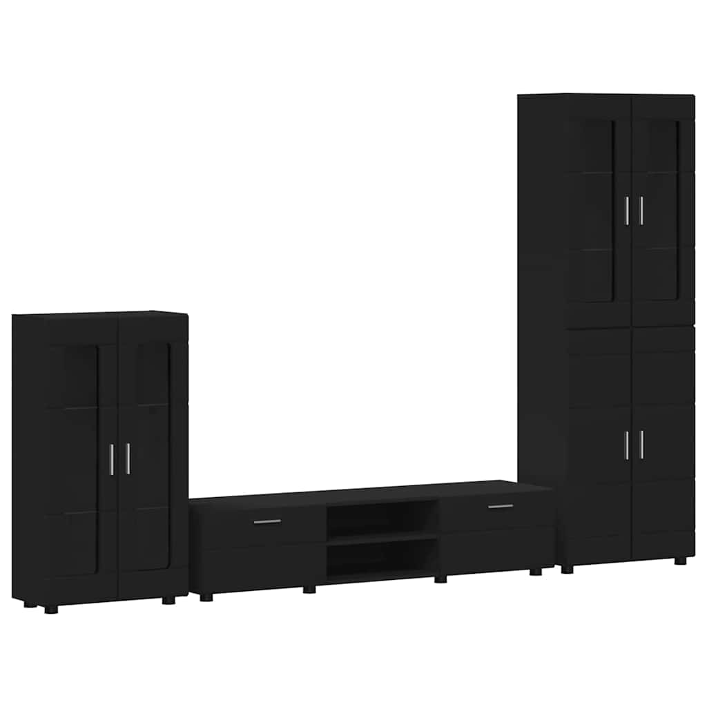 Set mobile TV con cassetto FLORIN 3 pcs Nero Legno multistrato | homemem39