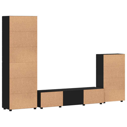 Set mobile TV con cassetto FLORIN 3 pcs Nero Legno multistrato | homemem39