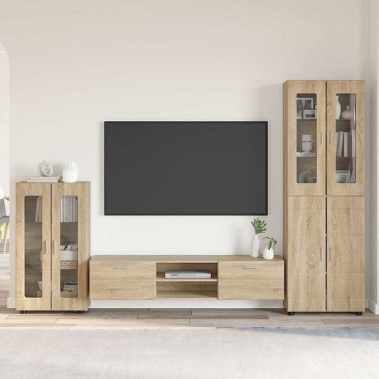 Set mobile TV FLORIN 3 pcs Rovere Sonoma Legno multistrato | homemem39