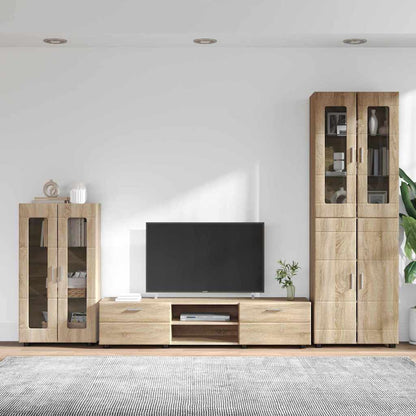 Set mobile TV FLORIN 3 pcs Rovere Sonoma Legno multistrato | homemem39