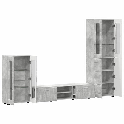 Set mobile TV FLORIN 3 pcs Grigio cemento Legno multistrato | homemem39