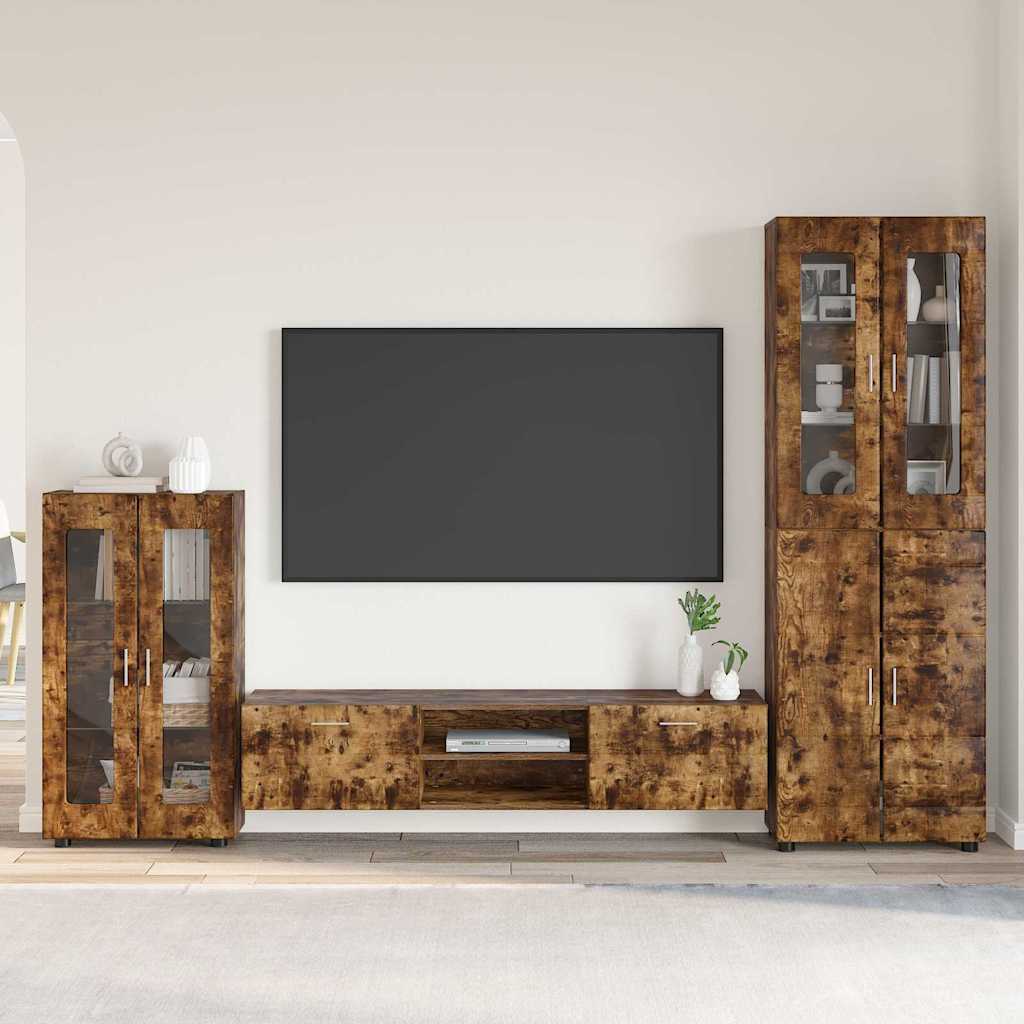 Set mobile TV FLORIN 3 pcs Rovere fumé Legno multistrato | homemem39