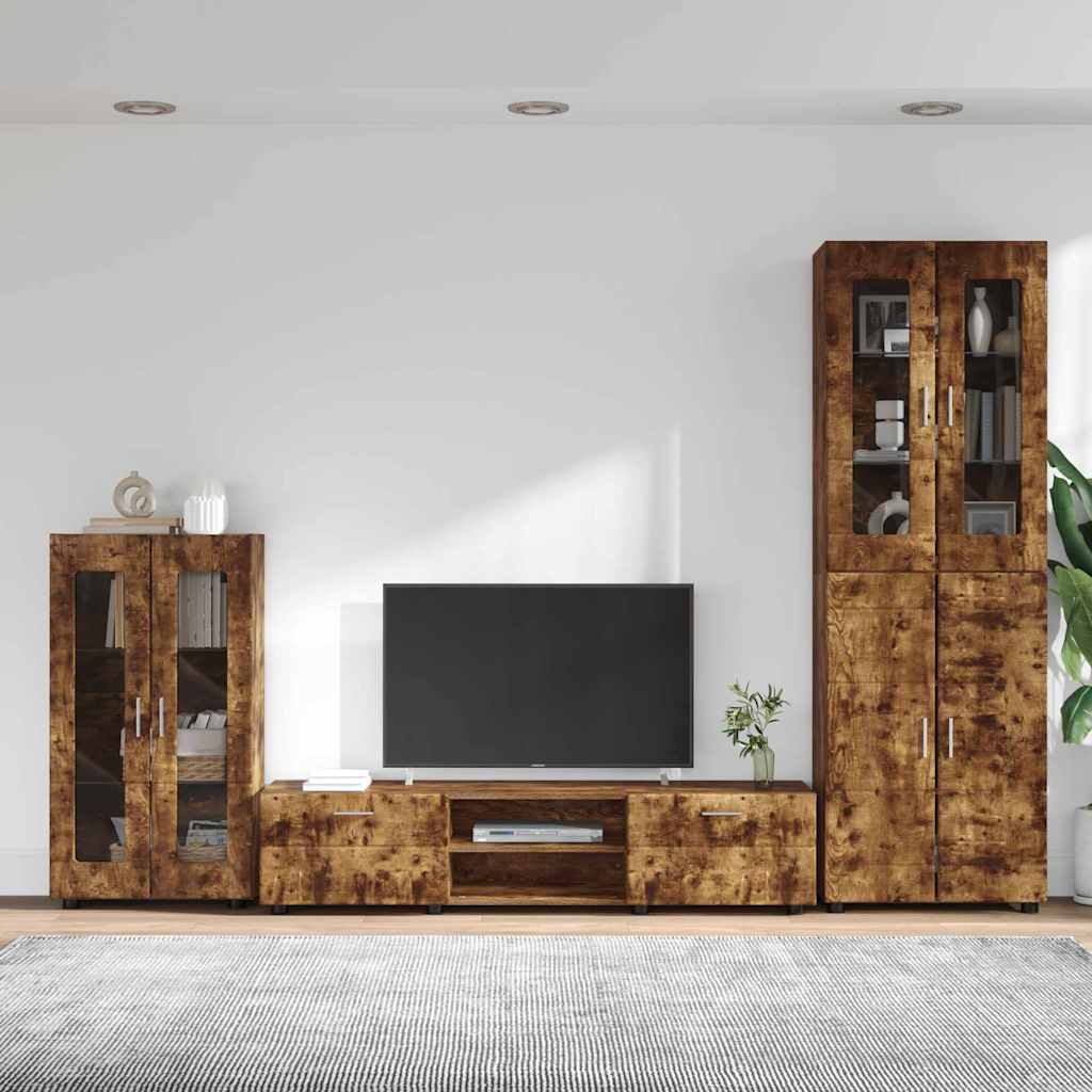 Set mobile TV FLORIN 3 pcs Rovere fumé Legno multistrato | homemem39