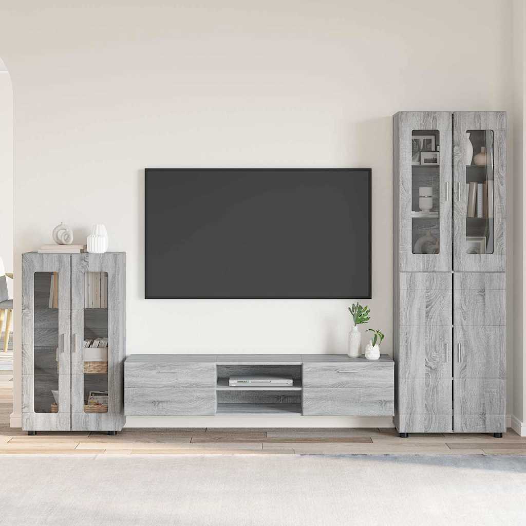 Set mobile TV FLORIN 3 pcs Grigio Sonoma Legno multistrato | homemem39