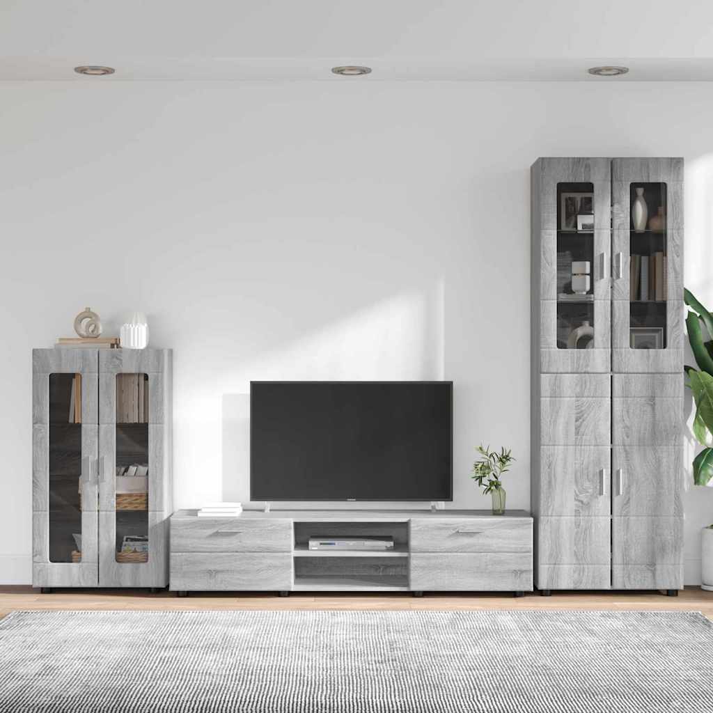 Set mobile TV FLORIN 3 pcs Grigio Sonoma Legno multistrato | homemem39