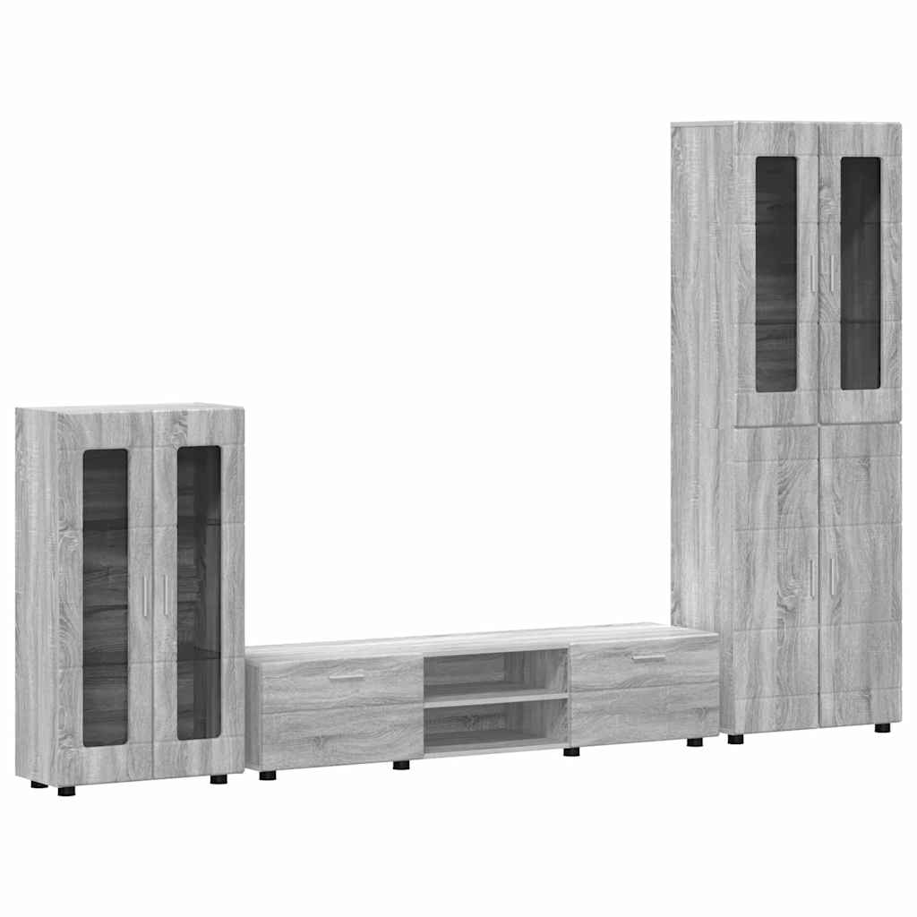Set mobile TV FLORIN 3 pcs Grigio Sonoma Legno multistrato | homemem39