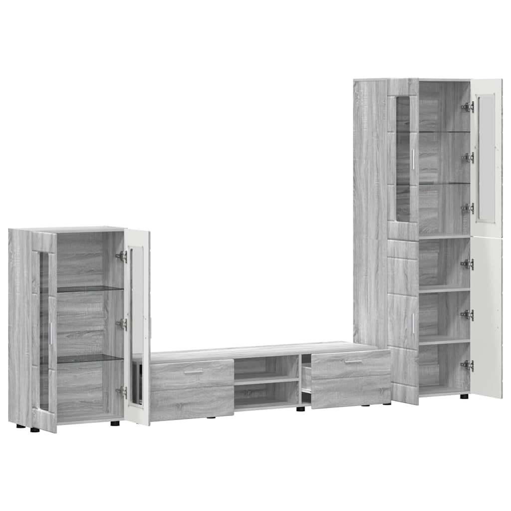 Set mobile TV FLORIN 3 pcs Grigio Sonoma Legno multistrato