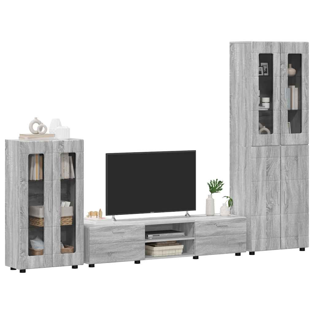 Set mobile TV FLORIN 3 pcs Grigio Sonoma Legno multistrato | homemem39