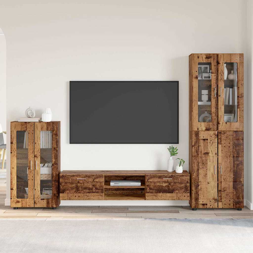 Set mobile TV FLORIN 3 pcs Legno vecchio Legno multistrato | homemem39