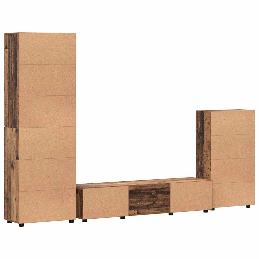 Set mobile TV FLORIN 3 pcs Legno vecchio Legno multistrato | homemem39