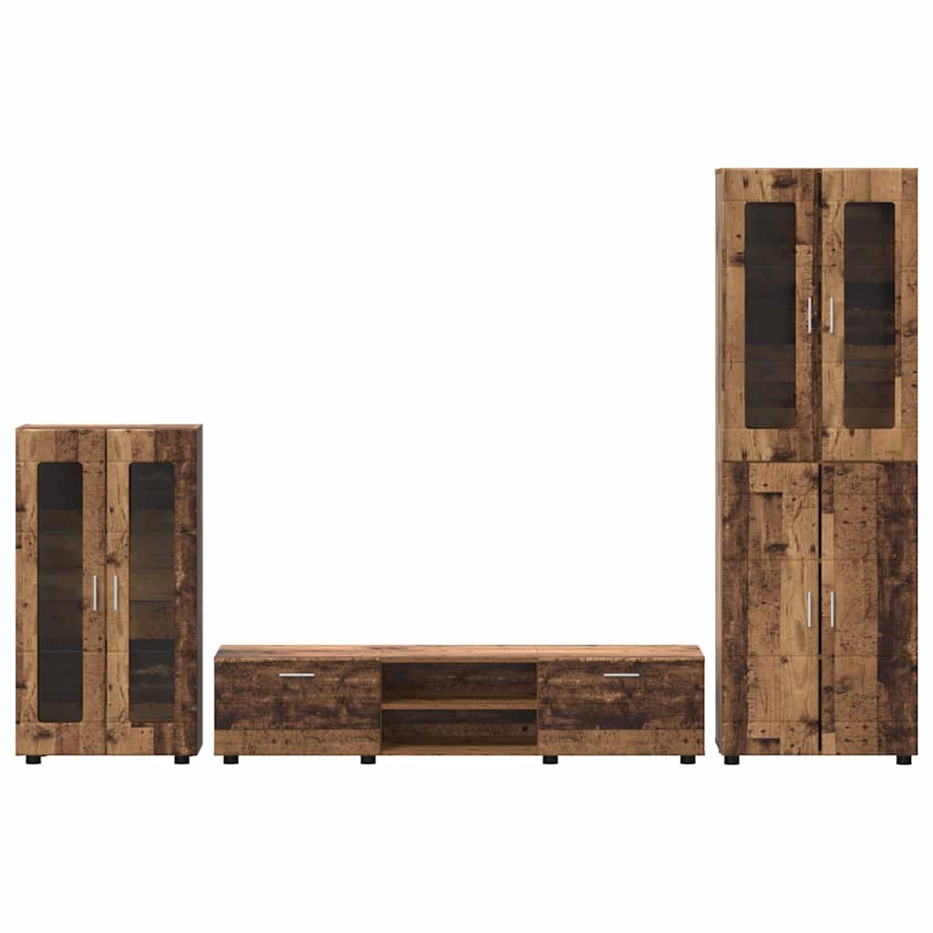 Set mobile TV FLORIN 3 pcs Legno vecchio Legno multistrato | homemem39