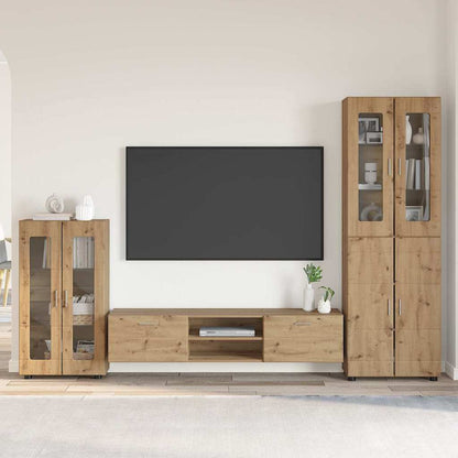 Set mobile TV FLORIN 3 pcs Rovere artigianale Legno multistrato | homemem39