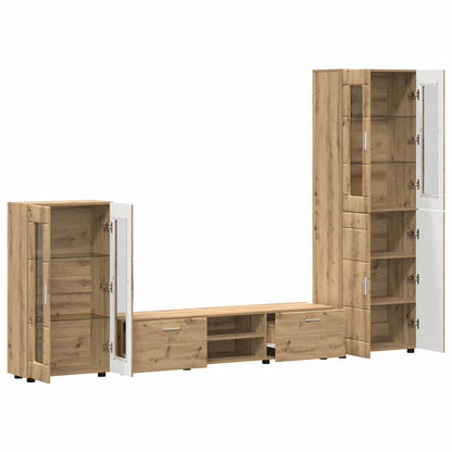 Set mobile TV FLORIN 3 pcs Rovere artigianale Legno multistrato | homemem39